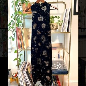 Urban Outfitters Astrology Constellation Dress in Black with Gold Glitter ✨✨